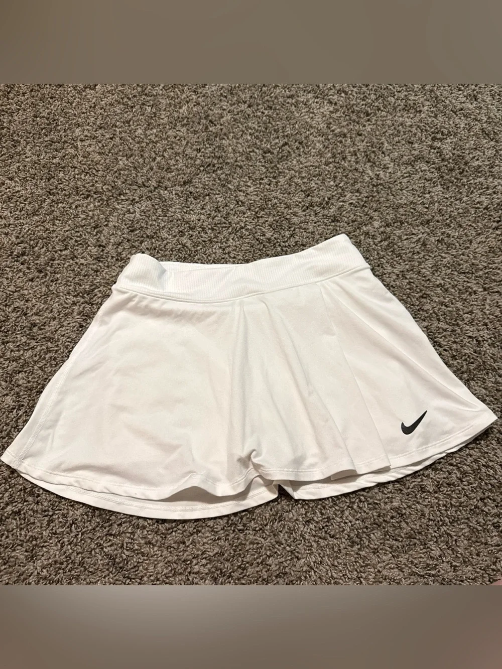 Nike White Women's Athletic Skort with Black Swoosh